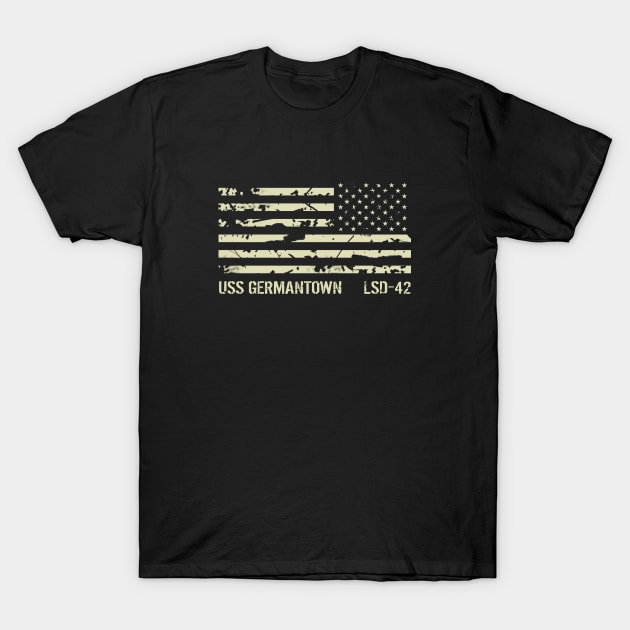 USS Germantown T-Shirt by Jared S Davies